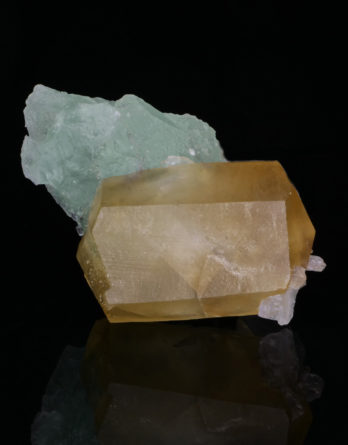 Calcite on Fluorite from Shangbao Mine, China