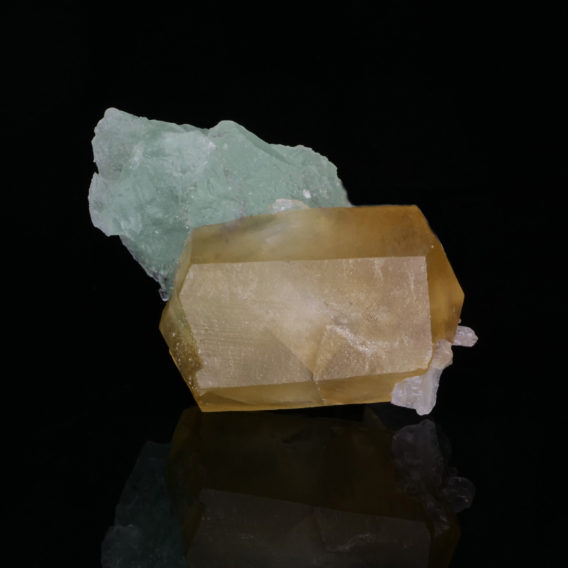 Calcite on Fluorite from Shangbao Mine, China