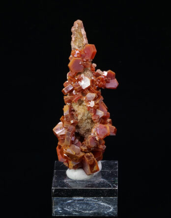 Vanadinite on Nerinea from Morocco