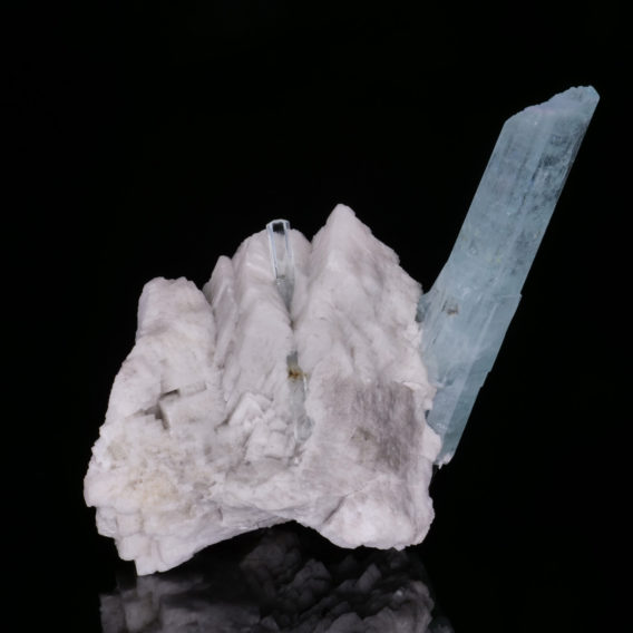 Aquamarine on Albite from Nyet Bruk, Pakistan