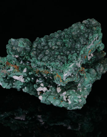 Cerussite on Malachite from Iran