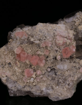 Pink Fluorite on Quartz from Mont-Blanc, France