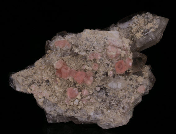 Pink Fluorite on Quartz from Mont-Blanc, France