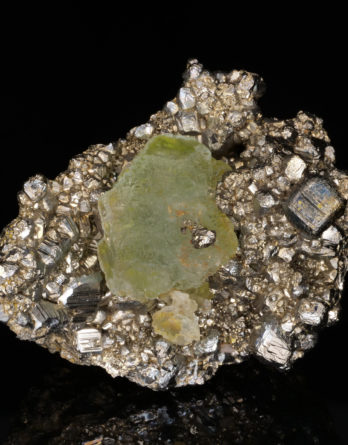 Fluorite on Pyrite from Peru