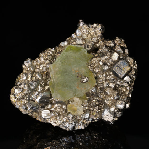 Fluorite on Pyrite from Peru