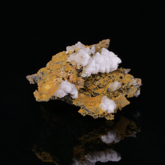 Mimetite and Calcite on Descloizite from Iran