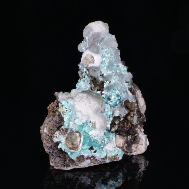 Rosasite on Hemimorphite from USA