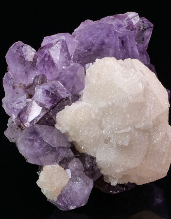 Calcite on Amethyst from Brazil