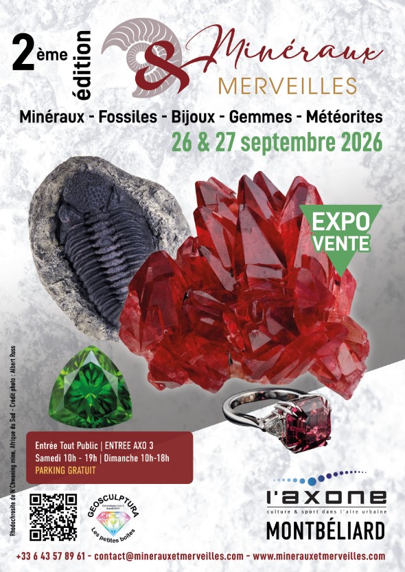 Salon Minéraux & Merveilles Montbéliard septembre 2026