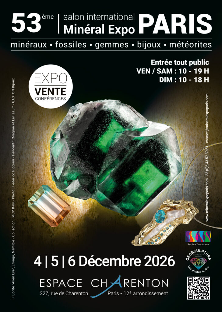 Salon Minéral Expo Paris les 4, 5 et 6 décembre 2026 à l'Espace Charenton 75012 Paris